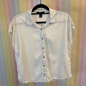 Women's White Button-Up Top